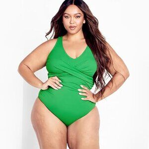 NWT Avenue Women's Icon 1 Piece bathing swimsuit, Emerald, SZ 26